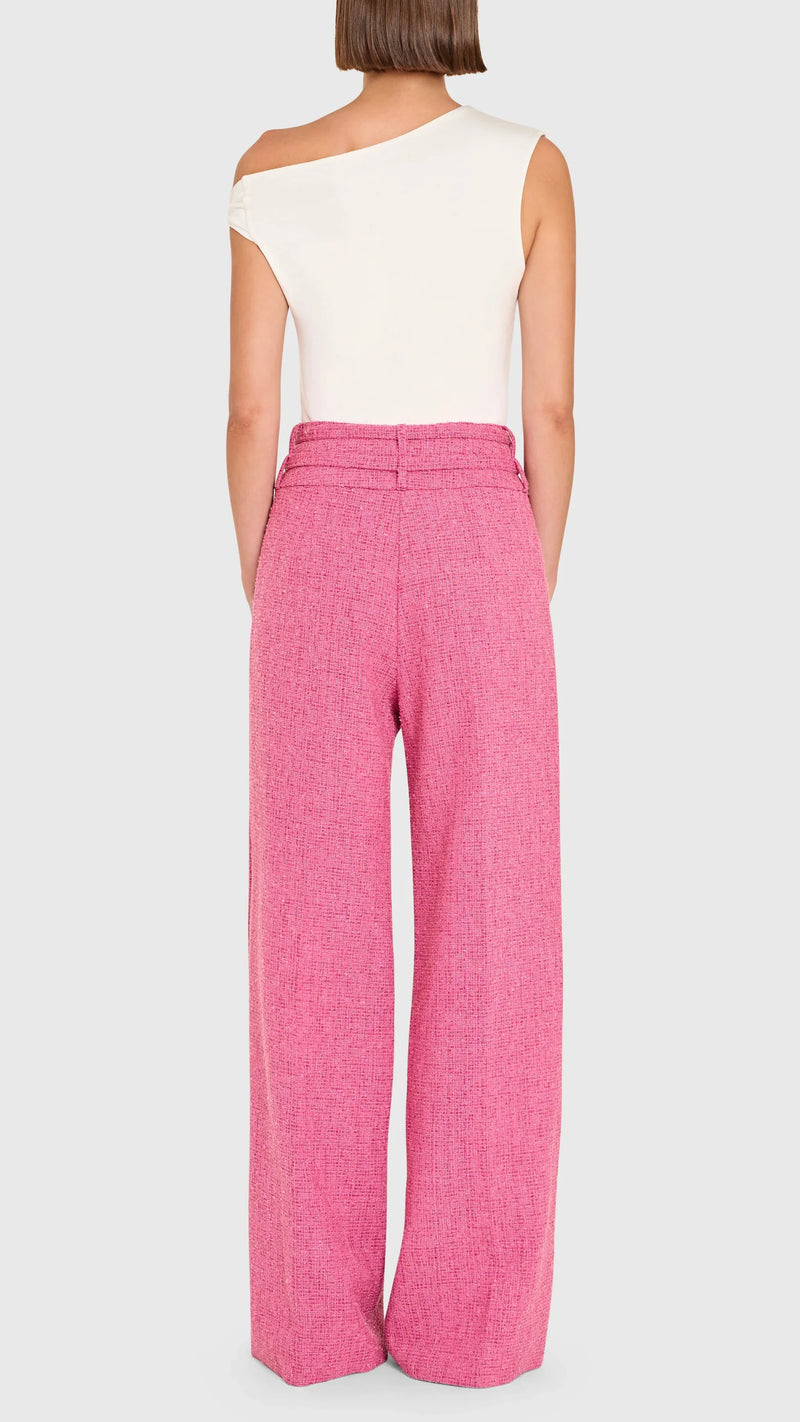 Amanda Uprichard Blythe Tweed Pant in Roseberry