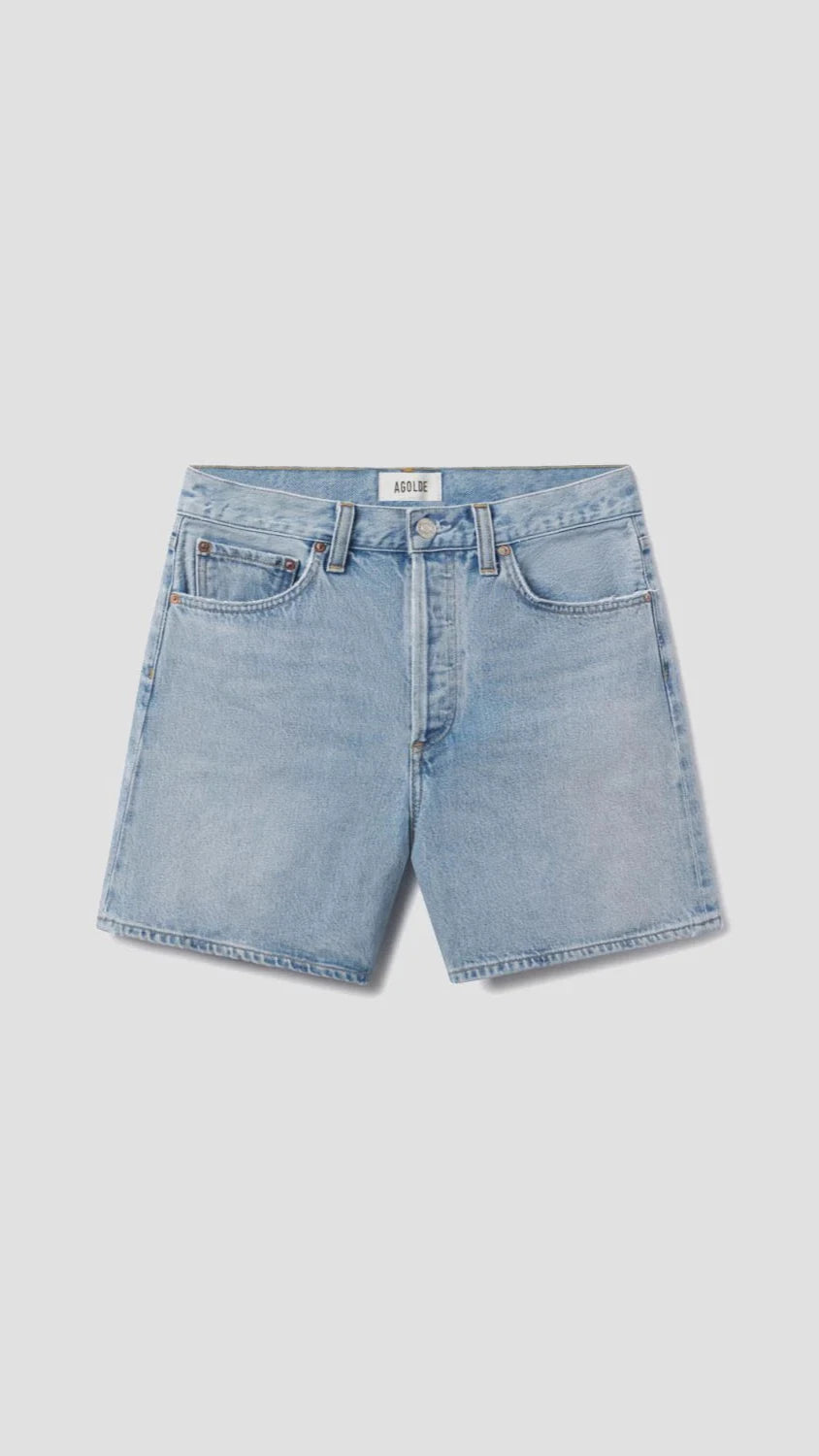 AGOLDE Denim Dame High Rise Baggy Short in Coax