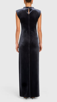 Amanda Uprichard Biella Velvet Gown in Slate