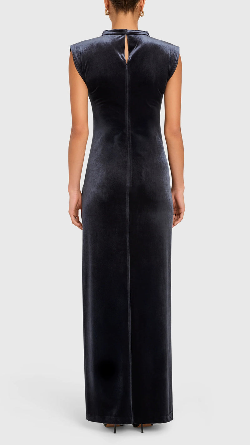 Amanda Uprichard Biella Velvet Gown in Slate