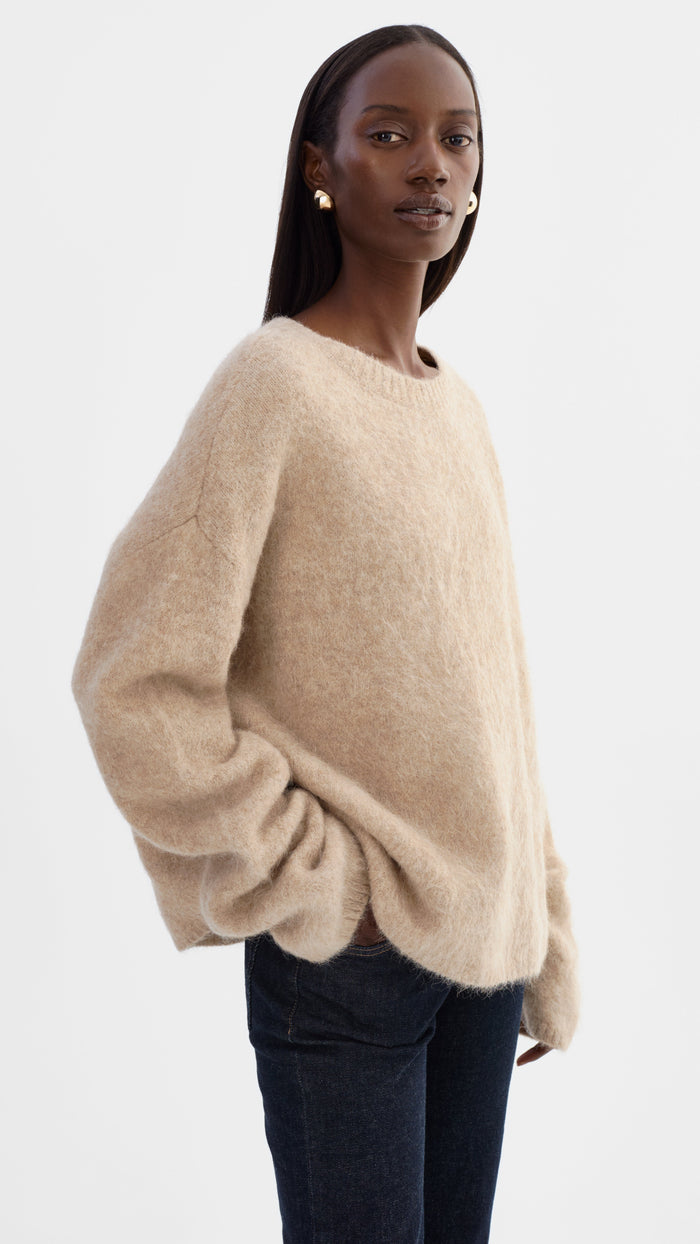 Lamarque Vera Boxy Sweater in Heather Beige