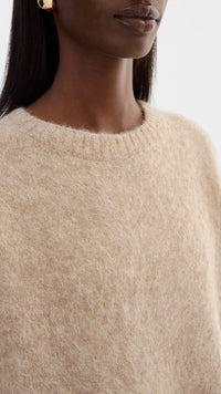 Lamarque Vera Boxy Sweater in Heather Beige