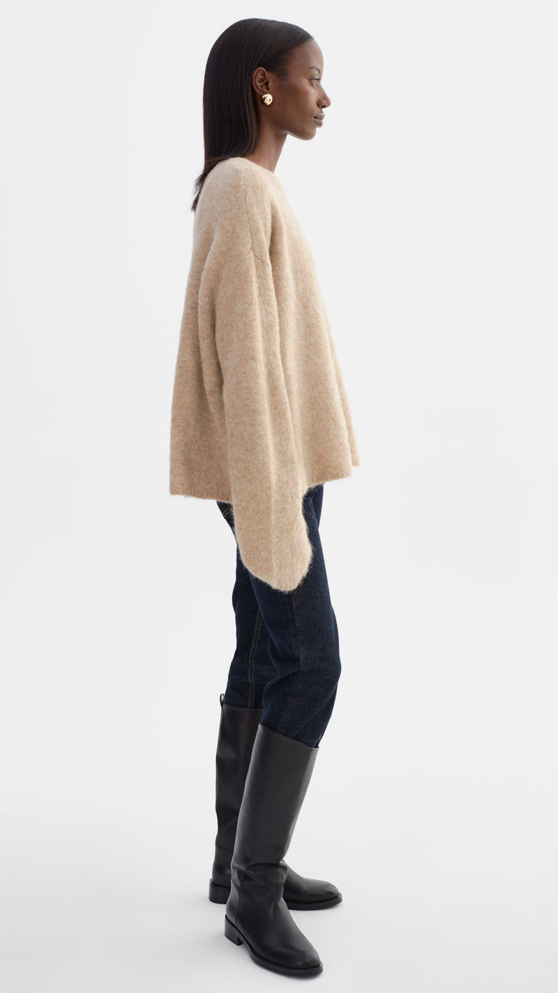 Lamarque Vera Boxy Sweater in Heather Beige