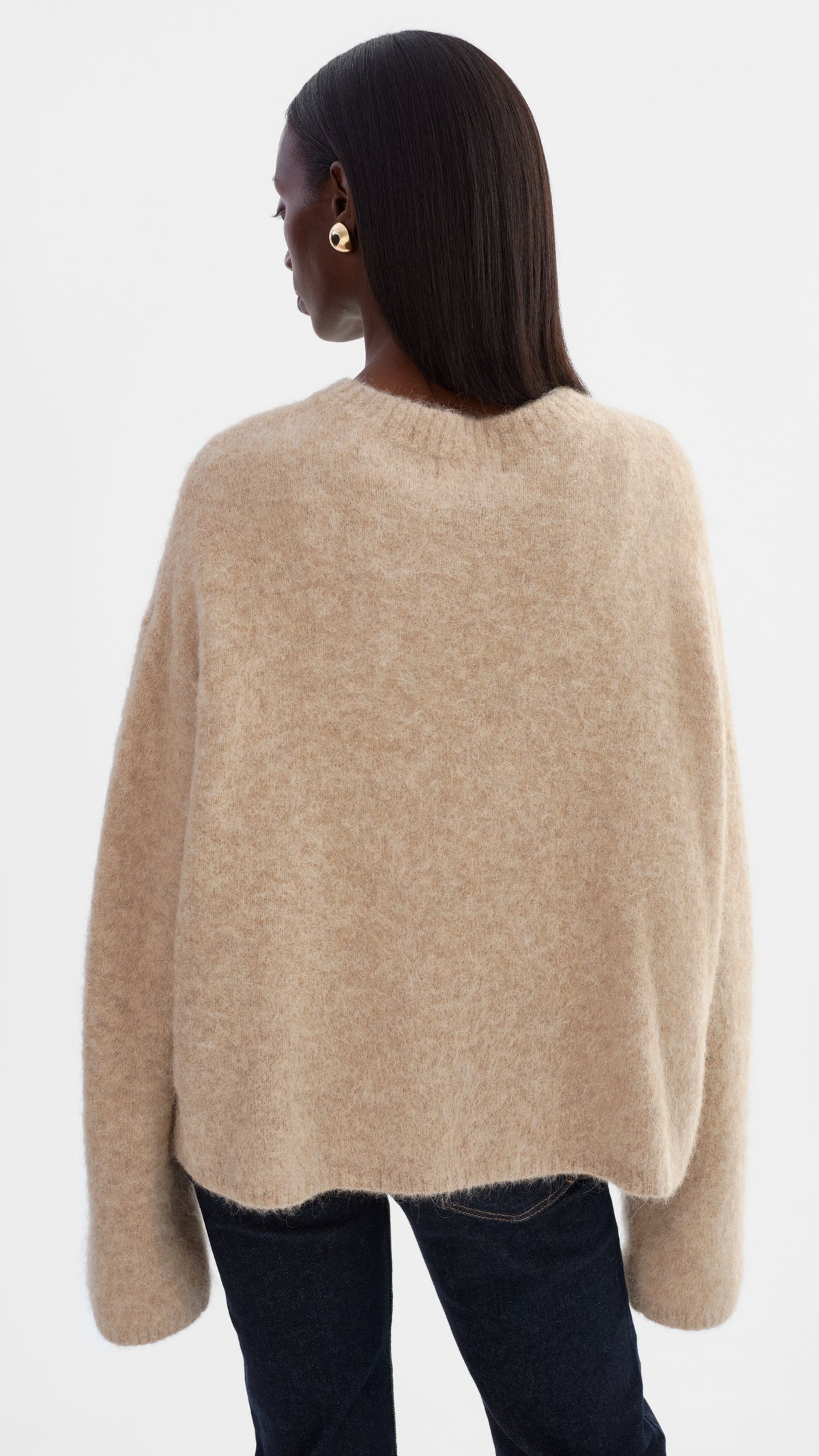 Lamarque Vera Boxy Sweater in Heather Beige