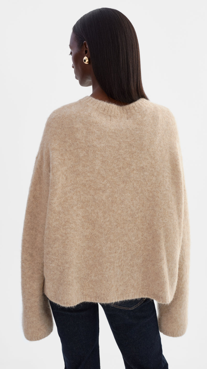 Lamarque Vera Boxy Sweater in Heather Beige