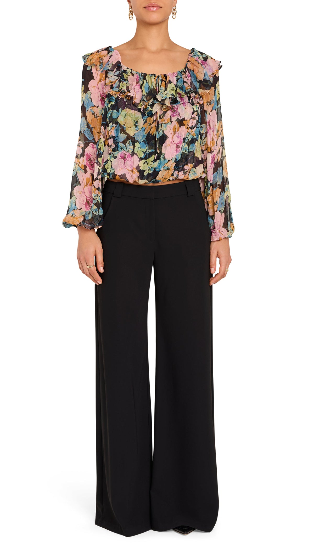 Amanda Uprichard Millie Off the Shoulder Top in Lisboa Floral Print