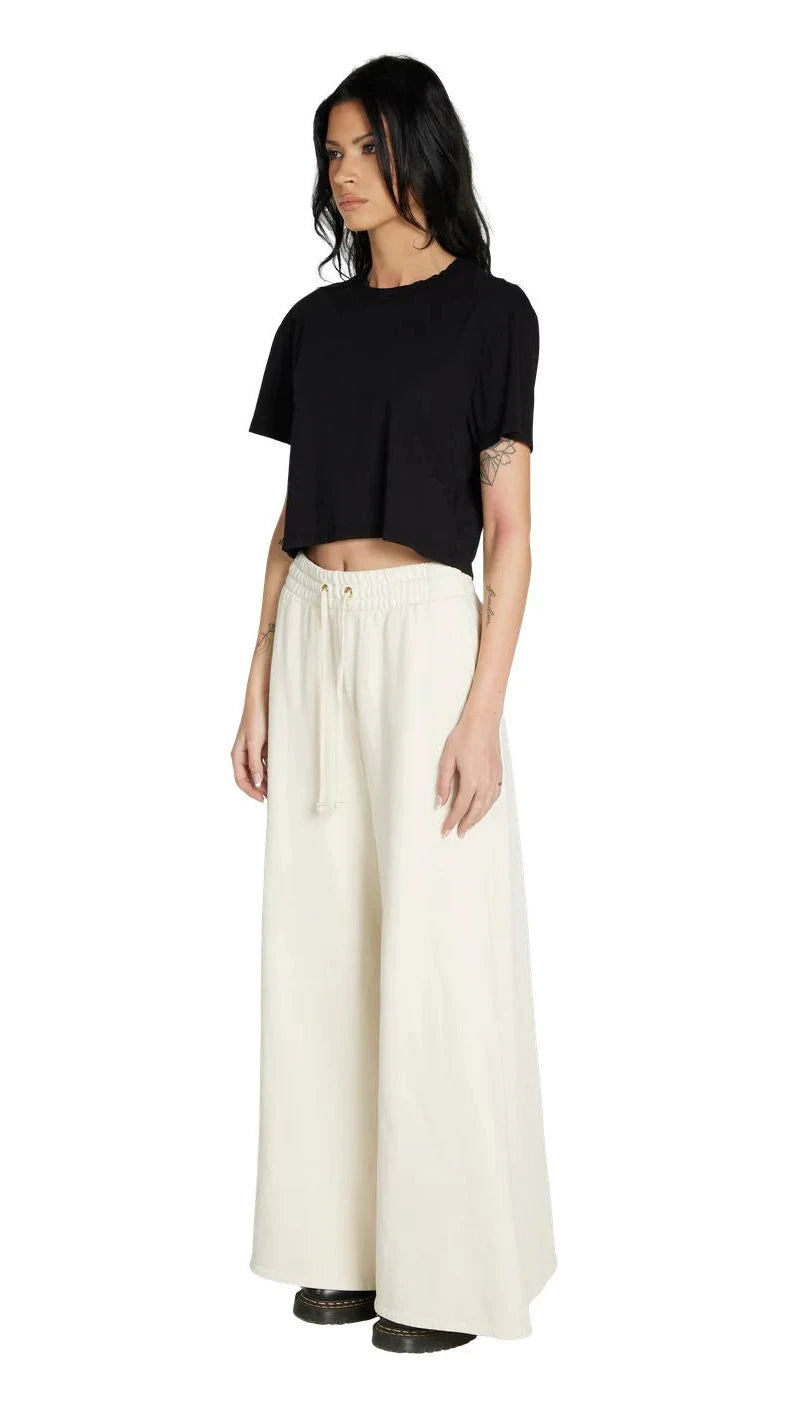 Les Tien May Cropped Cotton T-Shirt in Black