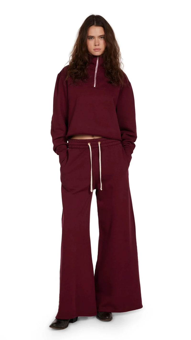 Les Tien Haley Half Zip in Burgundy