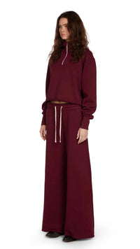 Les Tien Haley Half Zip in Burgundy