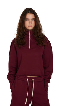Les Tien Haley Half Zip in Burgundy