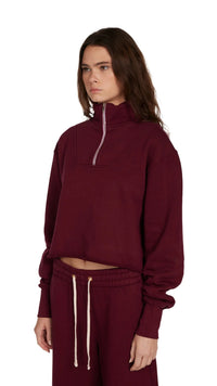Les Tien Haley Half Zip in Burgundy