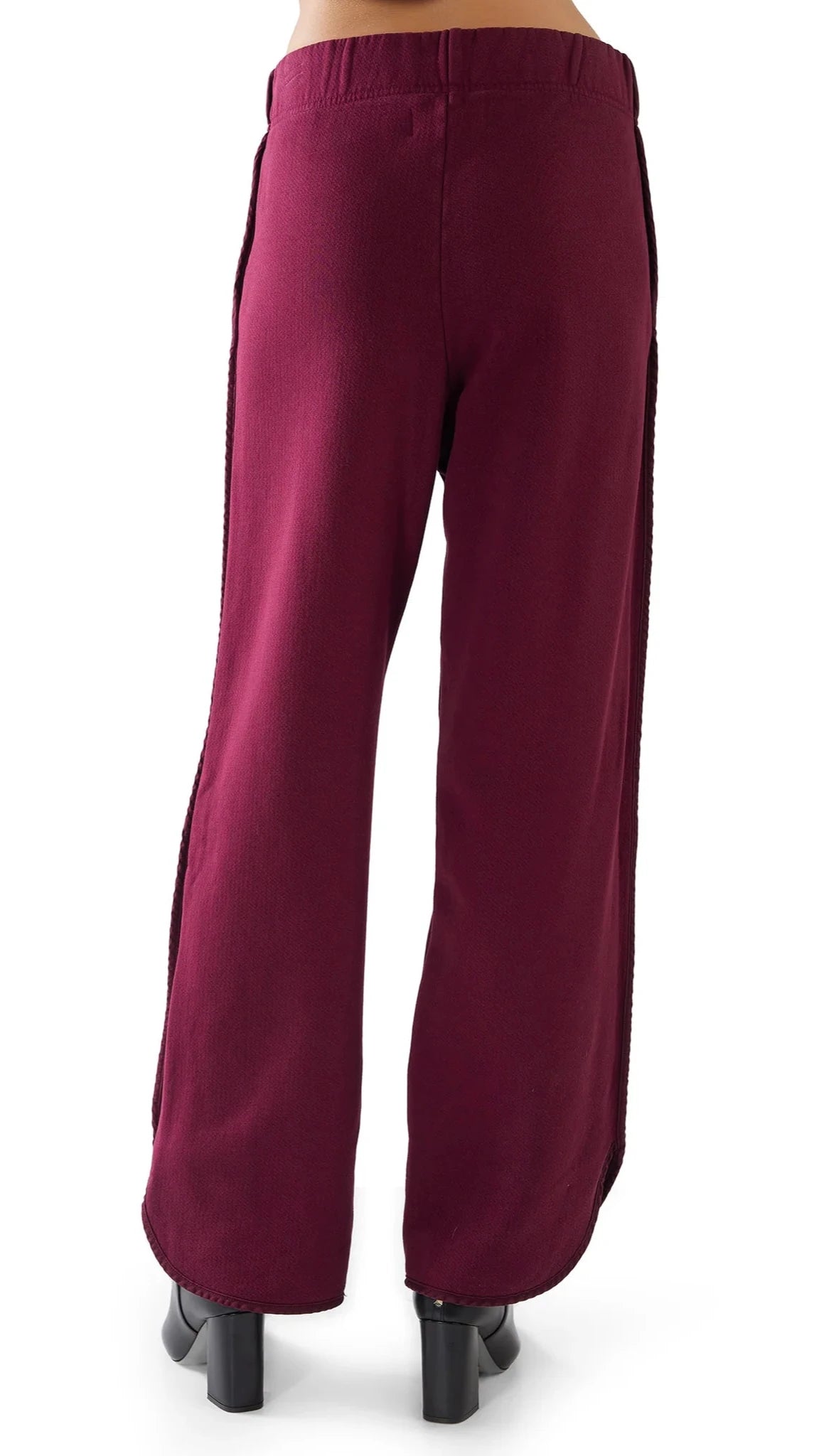 Les Tien Olympia Scallop Sweatpants in Burgundy