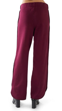 Les Tien Olympia Scallop Sweatpants in Burgundy