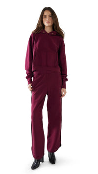 Les Tien Olympia Scallop Sweatpants in Burgundy