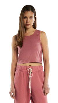 Les Tien Kelsey Square Neck Tank in Flamingo