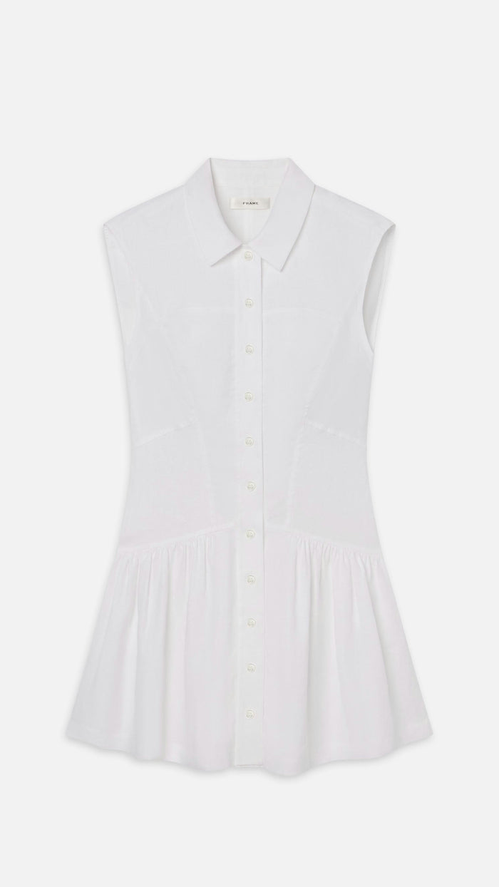 Frame Denim The Linen Day Dress in White