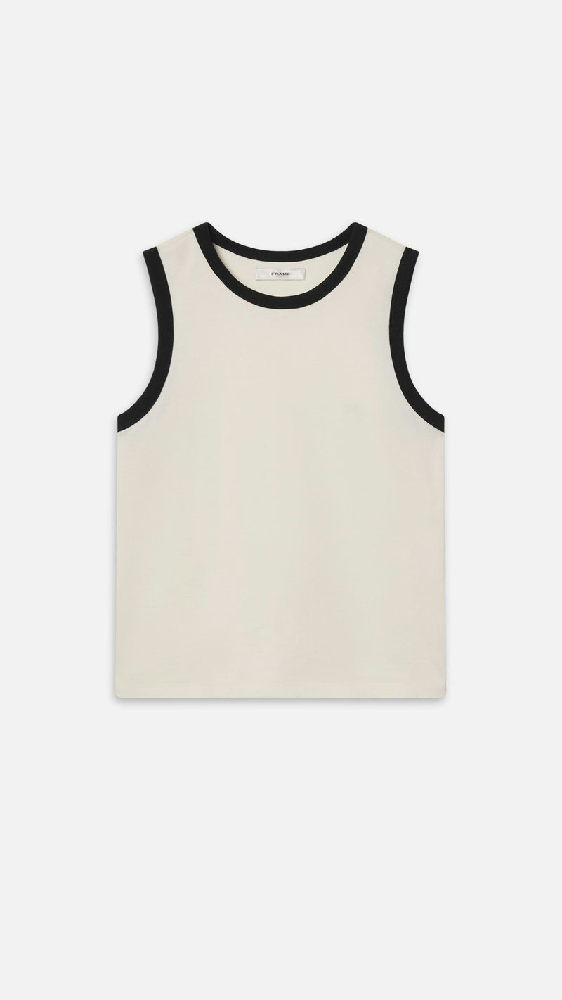 Frame The Ringer Tank in Cream/Black