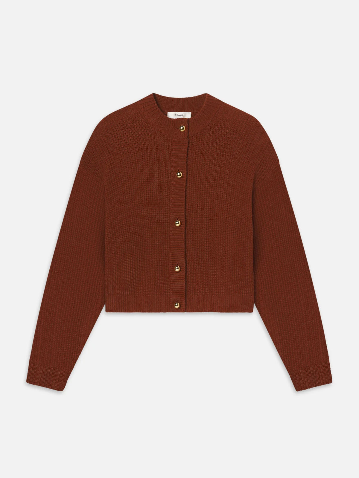Frame The Femme Cardigan in Rust