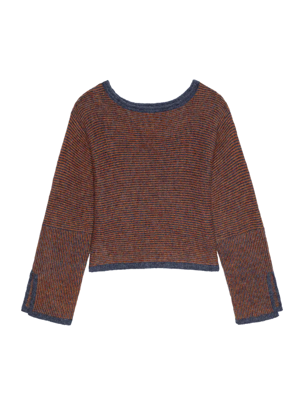 Nation LTD Willow Slit Sleeve Pullover Sweater in Greenwich Autumn Leaf