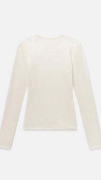 Frame The Mesh Polka Dot Top in Cream