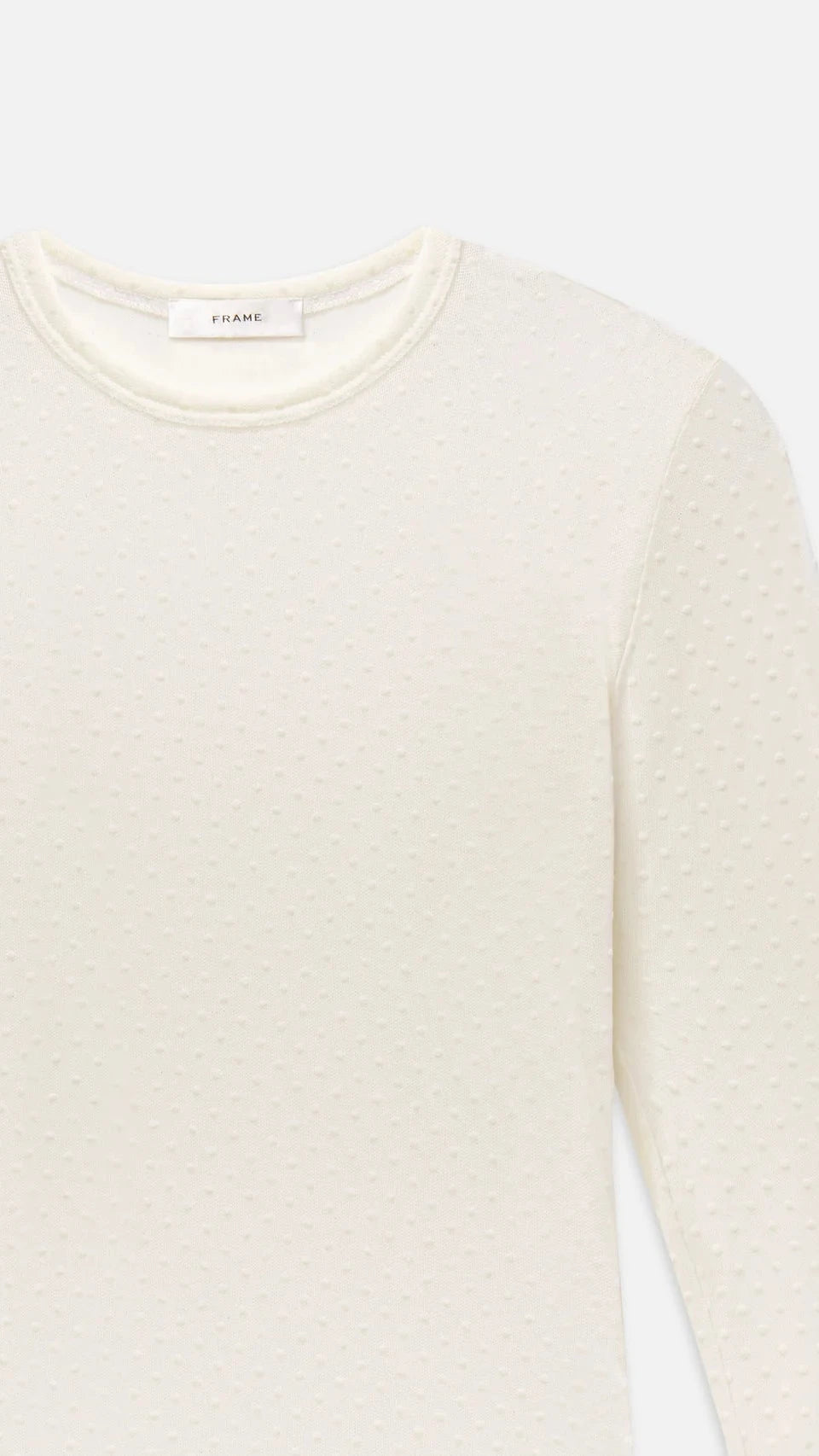 Frame The Mesh Polka Dot Top in Cream