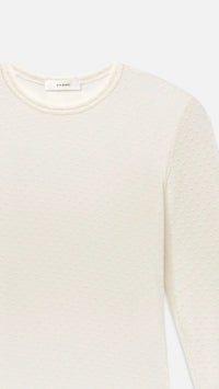 Frame The Mesh Polka Dot Top in Cream