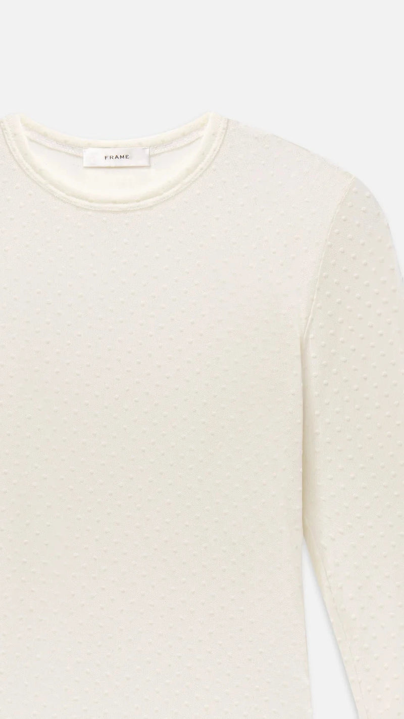 Frame The Mesh Polka Dot Top in Cream
