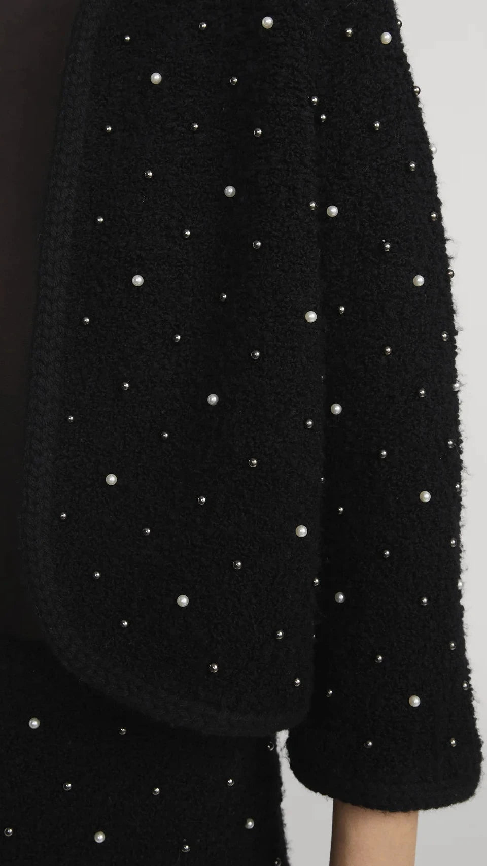 Frame The Embellished Knit Jacket in Black