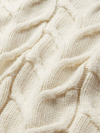 Frame The Cable Funnel Sweater in Cream