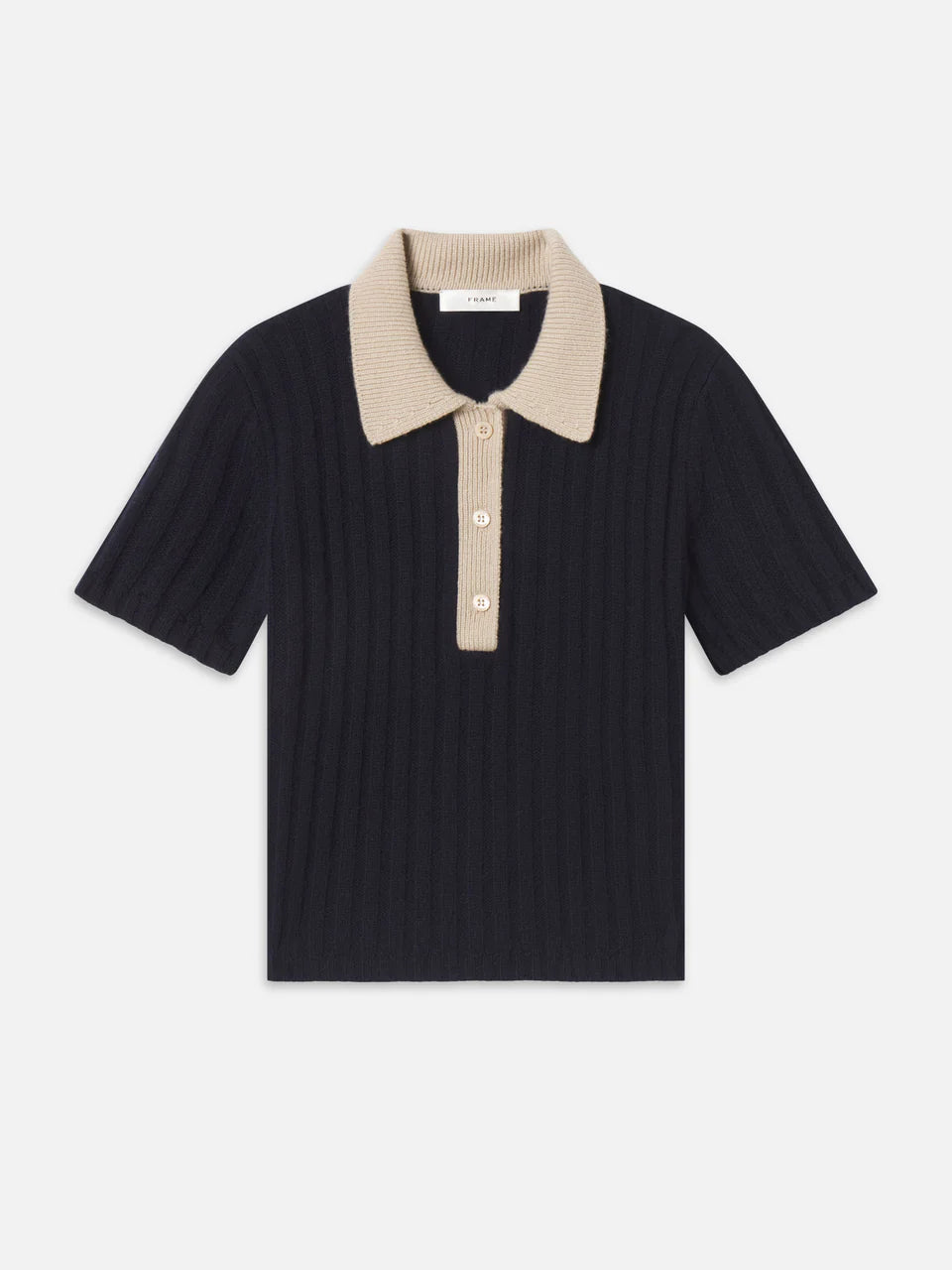 Frame The Contrast Trim Polo in Navy Multi