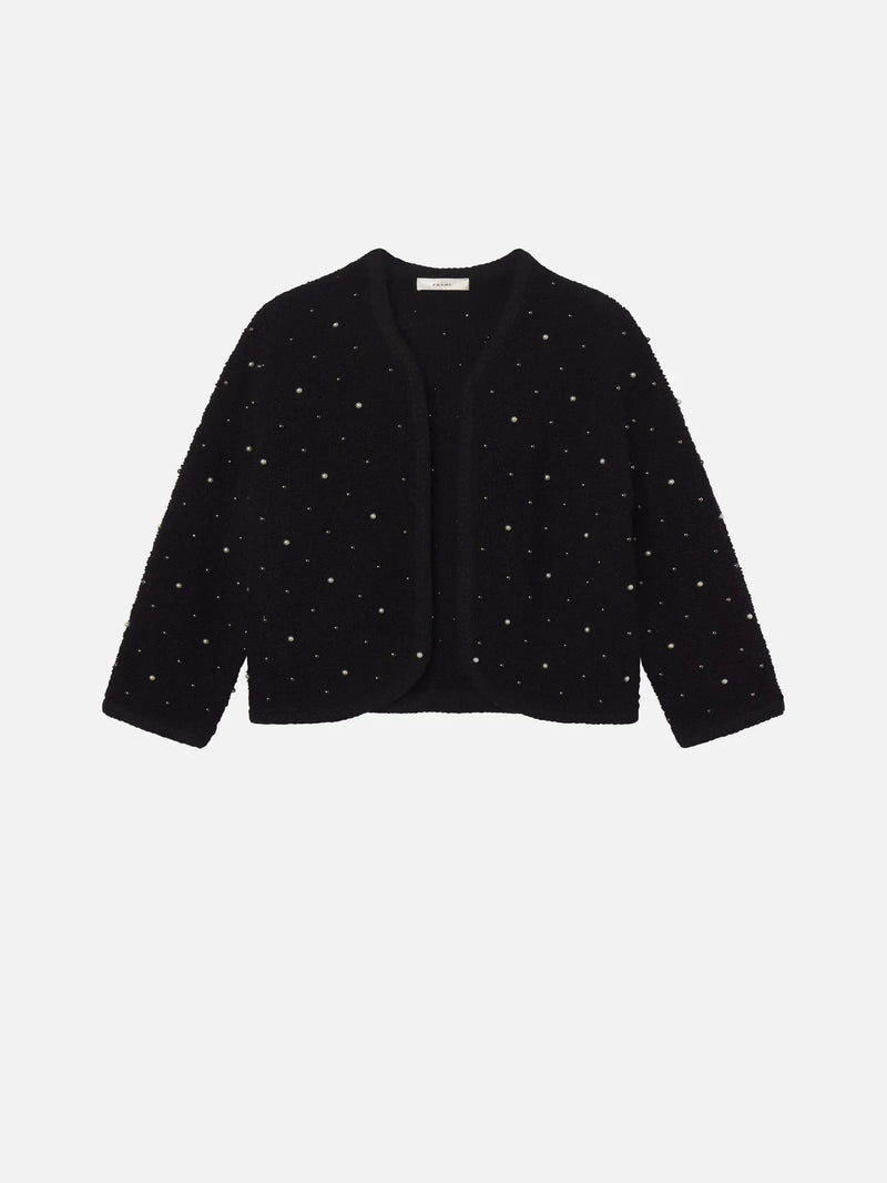 Frame The Embellished Knit Jacket in Black