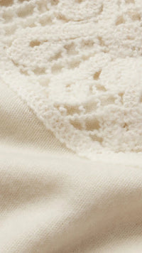Frame The Lace Gathered Sweater in Cream