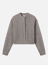 Frame The Cashmere Fleck Cardigan in Silver