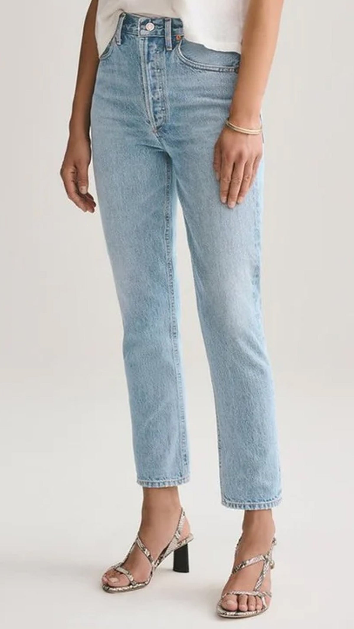 AGOLDE Denim Riley High Rise Straight Crop in Renewal