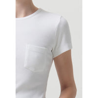 AGOLDE Denim Arlo Ribbed Tee in White