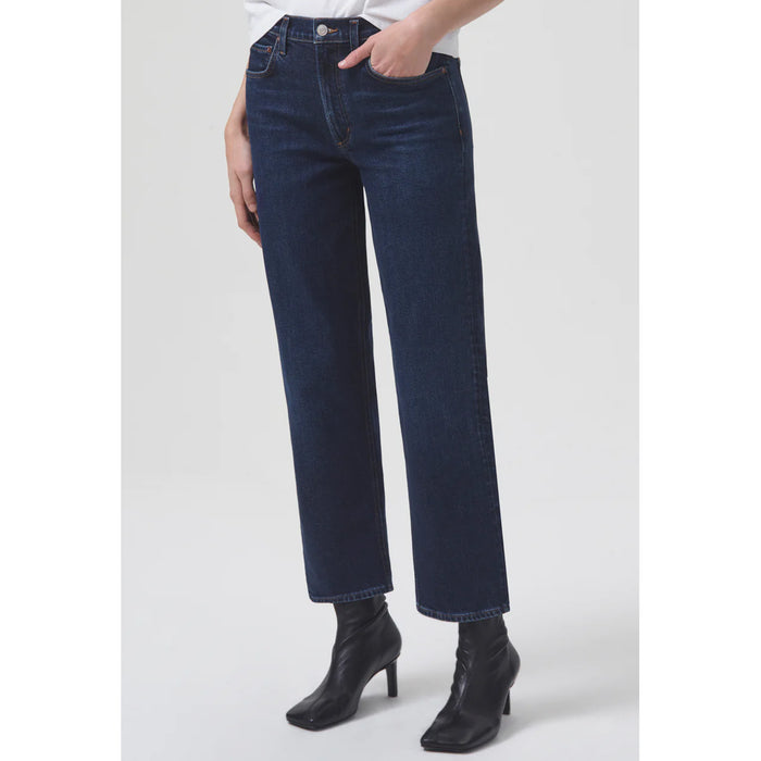 AGOLDE Denim Kye Mid Rise Straight Crop in Song