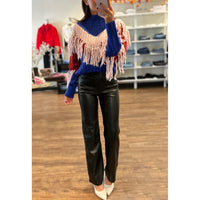 Allison New York Petra Fringe Sweater in Cobalt/Blush