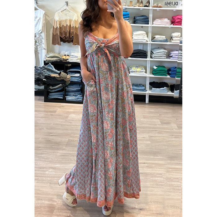 Allison New York Martina Maxi Dress in Blue/Coral Floral