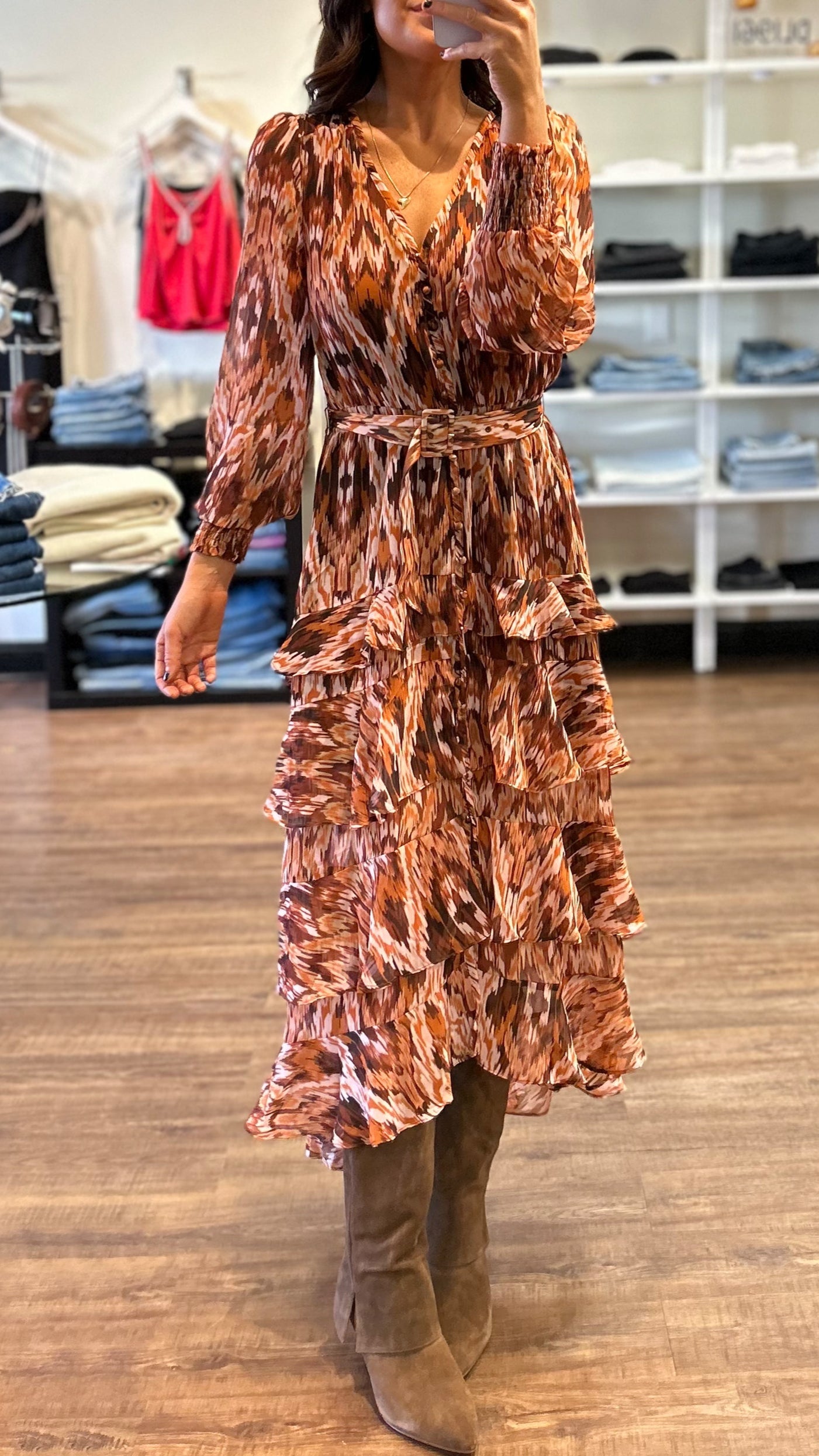 Allison New York Gemini Maxi Dress in Terracotta Ikat Print – Suite 201 Allison New York Gemini Maxi Dress in Terracotta Ikat Print – Suite 201