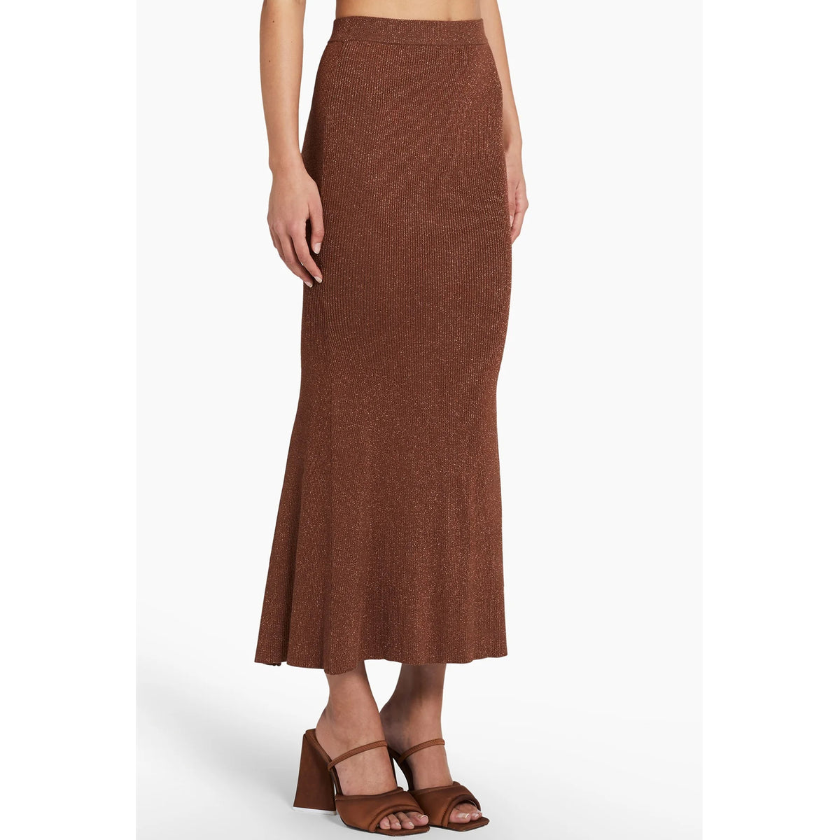Amanda Uprichard Vanita Knit Skirt in Brown/Copper
