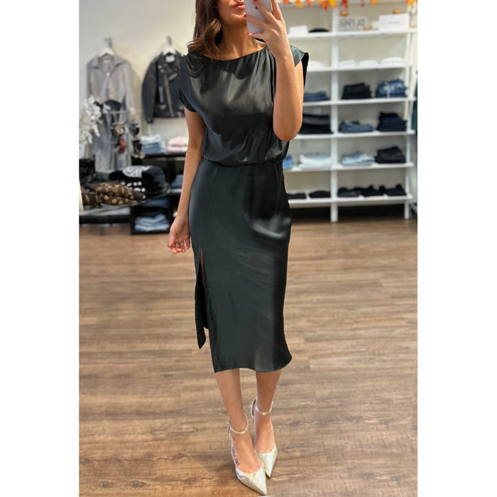 Amanda Uprichard Elroy Midi Dress in Black Forest