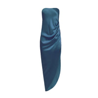 Amanda Uprichard Janae Strapless Silk Dress in Nightwind