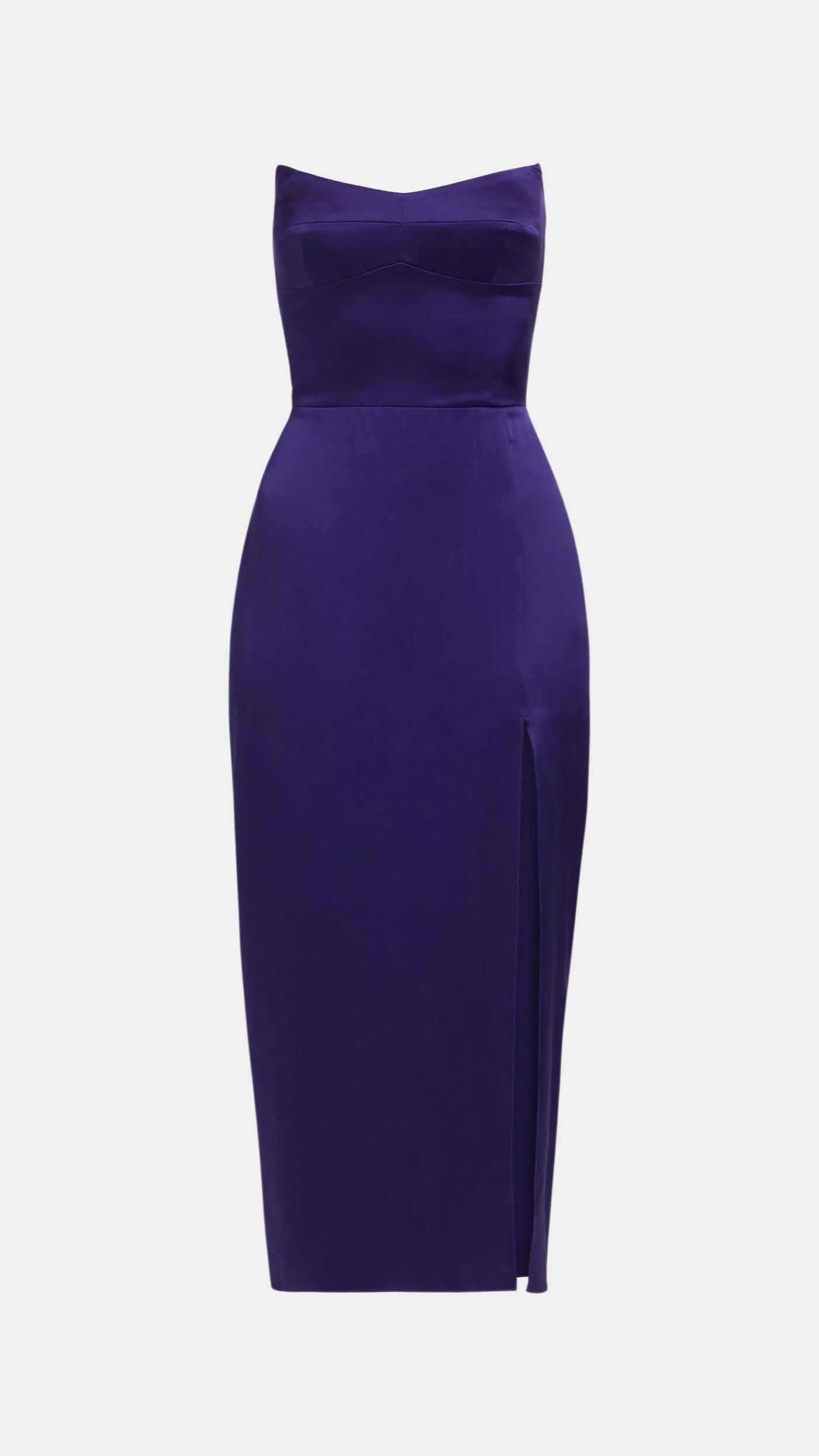 Amanda Uprichard Ivy Strapless Midi Dress in Blueberry
