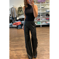 Amanda Uprichard Luca Faux Leather Cargos in Black