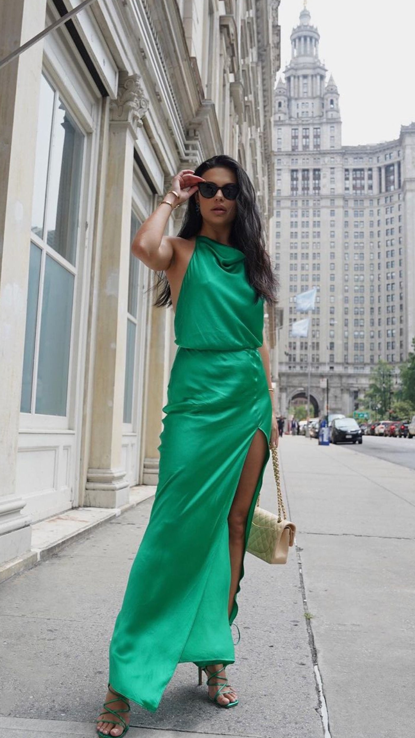 Amanda Uprichard Aurela Halter Gown in Jungle Suite 201 Amanda Uprichard Aurela Halter Gown in Jungle Suite 201