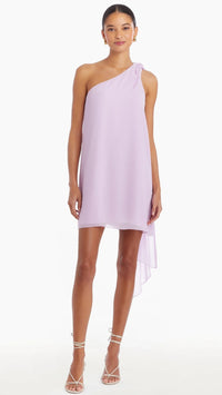 Amanda Uprichard Elisa One Shoulder Mini Dress in Electric Lilac