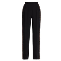 Amanda Uprichard Wallace Lace Tuxedo Stripe Pant in Black