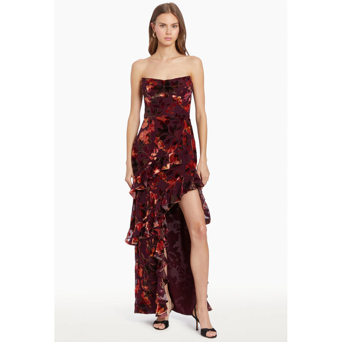 Amanda Uprichard Cabrera Ruffle Mini Dress in Casablanca Dot Print