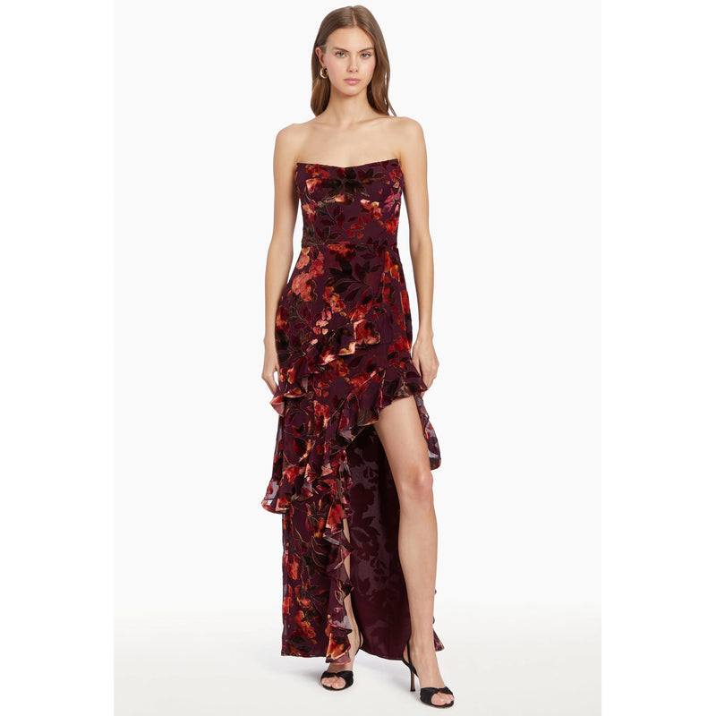 Amanda Uprichard Cabrera Ruffle Mini Dress in Casablanca Dot Print