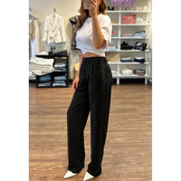 Amanda Uprichard Wallace Lace Tuxedo Stripe Pant in Black